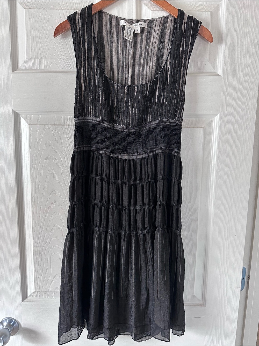 Max Studio Black Sleeveless Tiered Mini Dress